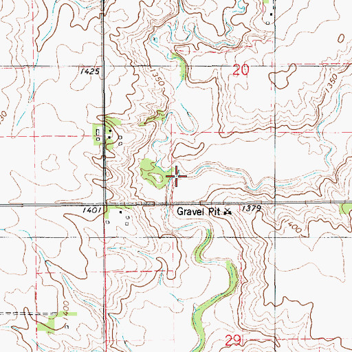 Topographic Map of Little Emanuel Creek, SD
