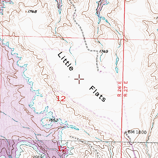 Topographic Map of Little Flats, SD
