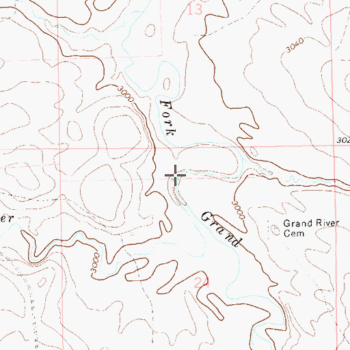 Topographic Map of Little Grand River, SD