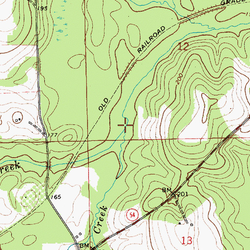 Topographic Map of Richland Creek, AL