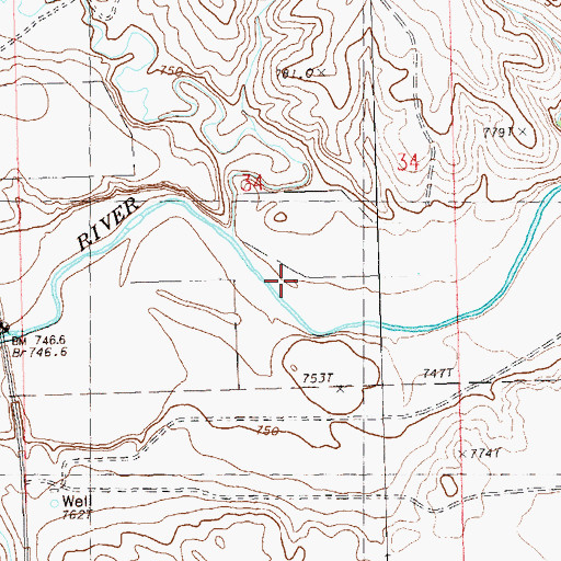 Topographic Map of Little Nasty Creek, SD