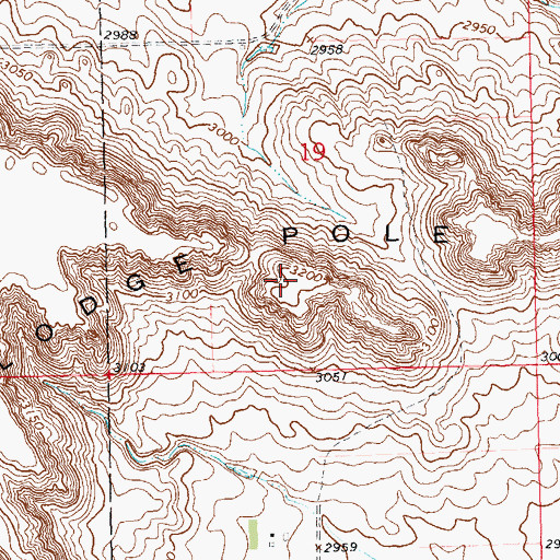 Topographic Map of Lodge Pole Buttes, SD