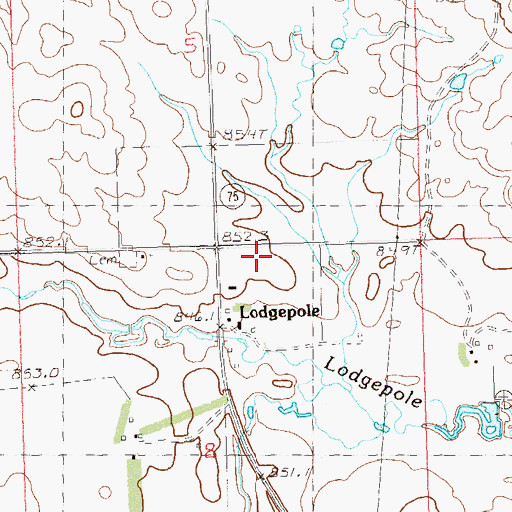 Topographic Map of Lodgepole, SD