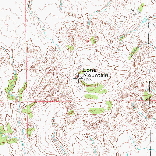 Topographic Map of Lone Mountain, SD