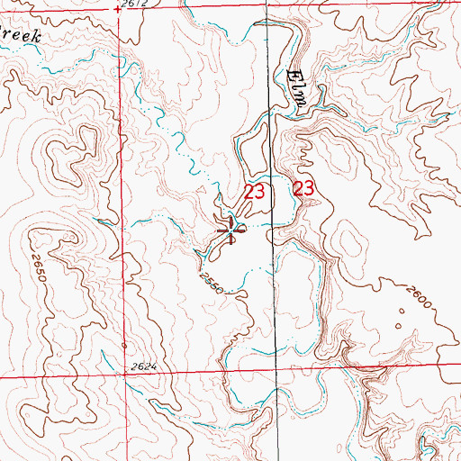 Topographic Map of Lone Tree Creek, SD