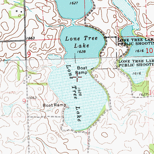 Topographic Map of Lone Tree Lake, SD