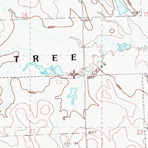 Topographic Map of Lone Tree School, SD