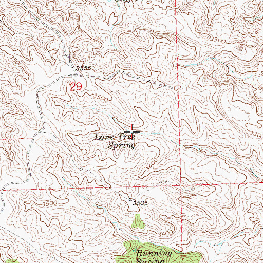 Topographic Map of Lone Tree Spring, SD