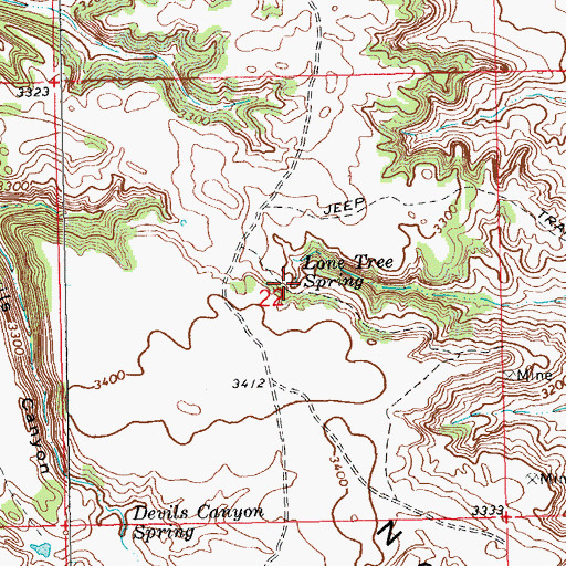 Topographic Map of Lone Tree Spring, SD