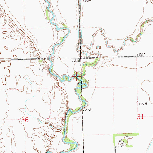 Topographic Map of Long Creek, SD
