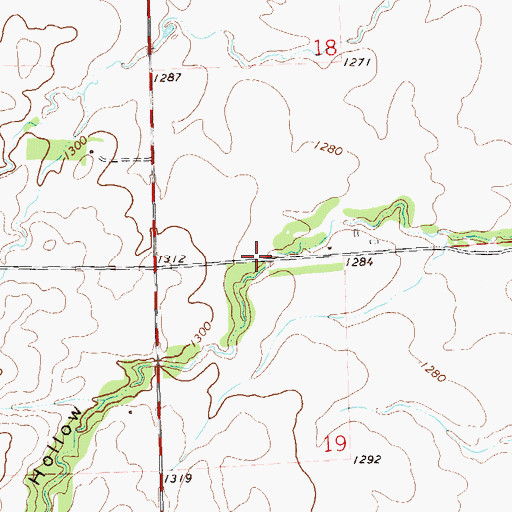 Topographic Map of Long Hollow, SD