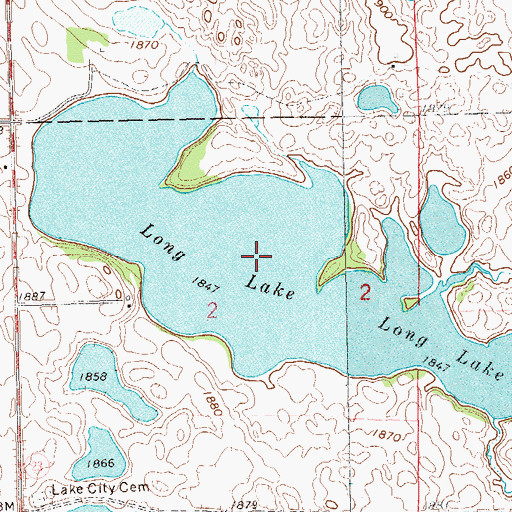 Topographic Map of Long Lake, SD