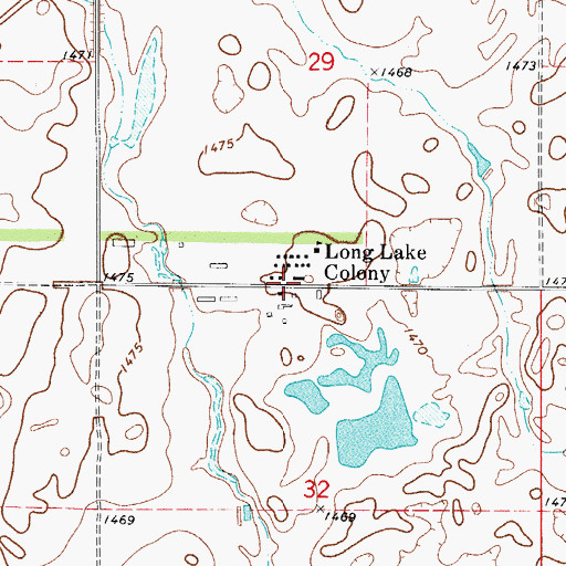 Topographic Map of Long Lake Colony, SD