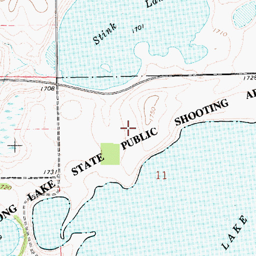 Topographic Map of Long Lake State Public Shooting Area, SD