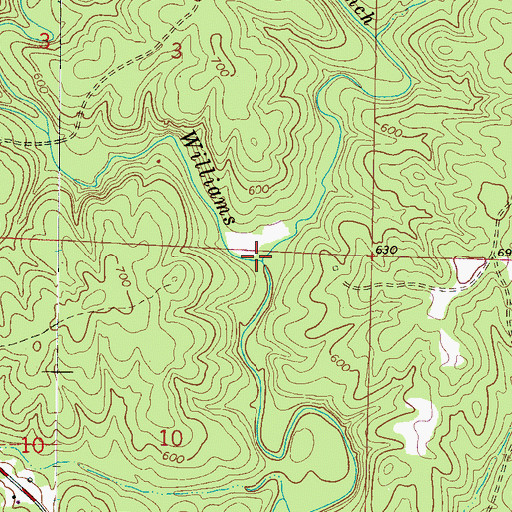 Topographic Map of Rideout Branch, AL