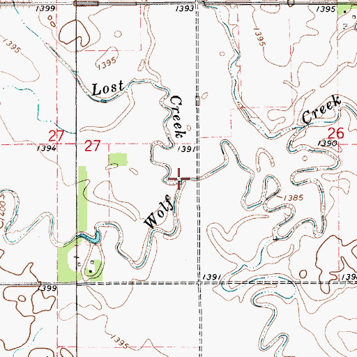 Topographic Map of Lost Creek, SD