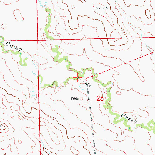 Topographic Map of Lottie Creek, SD