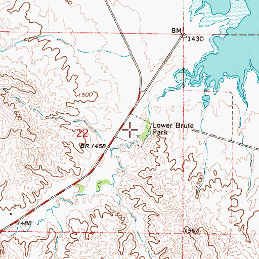 Topographic Map of Lower Brule Park, SD