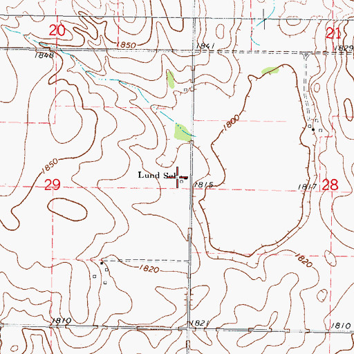 Topographic Map of Lund School, SD