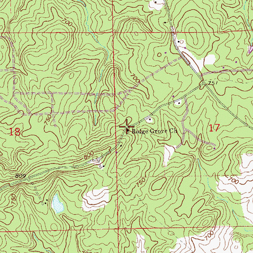 Topographic Map of Ridge Grove Church, AL