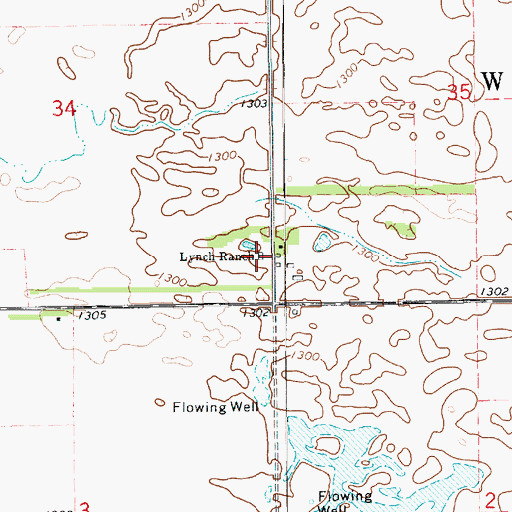 Topographic Map of Lynch Ranch, SD