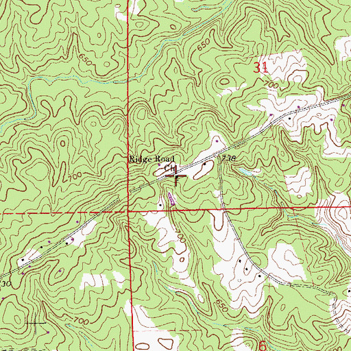 Topographic Map of Ridge Road Church, AL