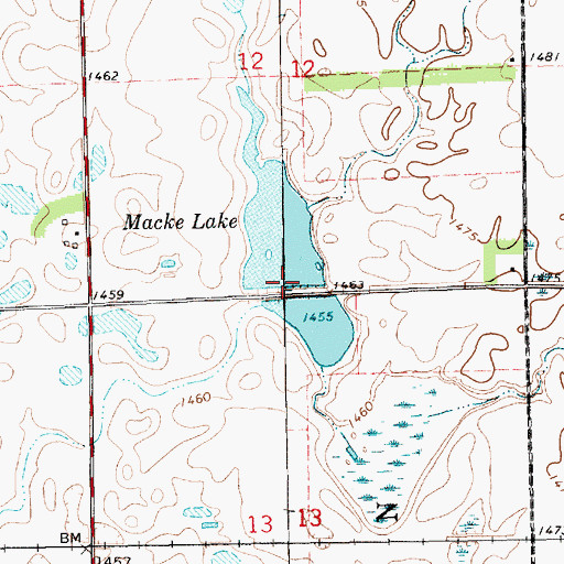 Topographic Map of Macke Lake, SD