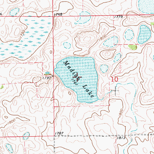Topographic Map of Madian Lake, SD