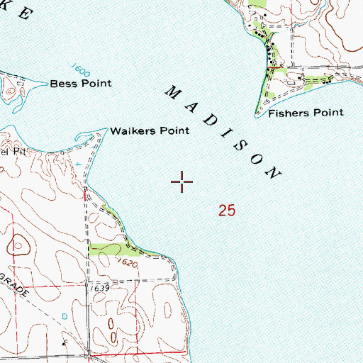 Topographic Map of Lake Madison, SD
