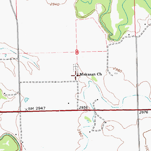 Topographic Map of Makasan Church, SD