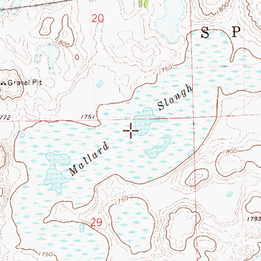 Topographic Map of Mallard Slough, SD