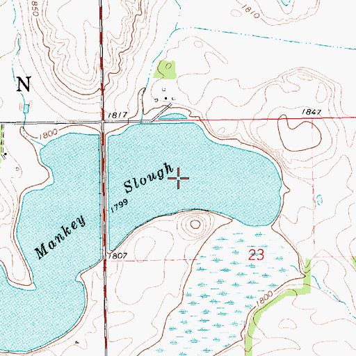 Topographic Map of Mankey Slough, SD