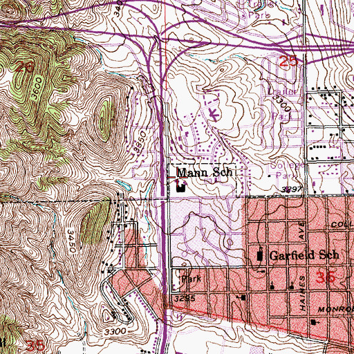 Topographic Map of Mann School, SD