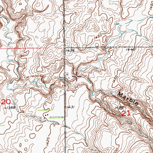 Topographic Map of Marble Gulch, SD