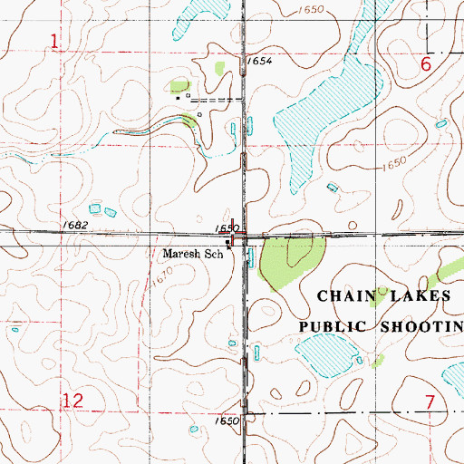 Topographic Map of Maresh School, SD