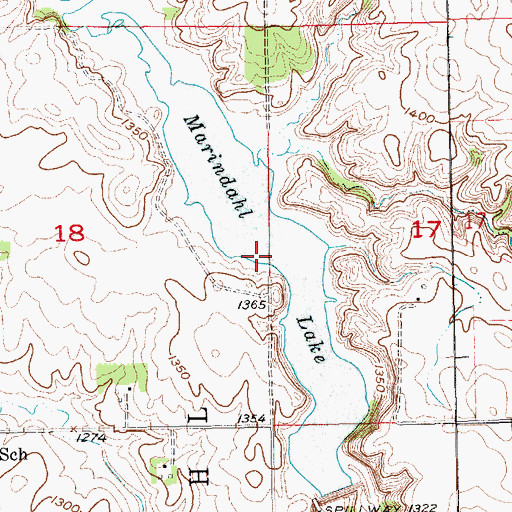 Topographic Map of Marindahl Lake, SD