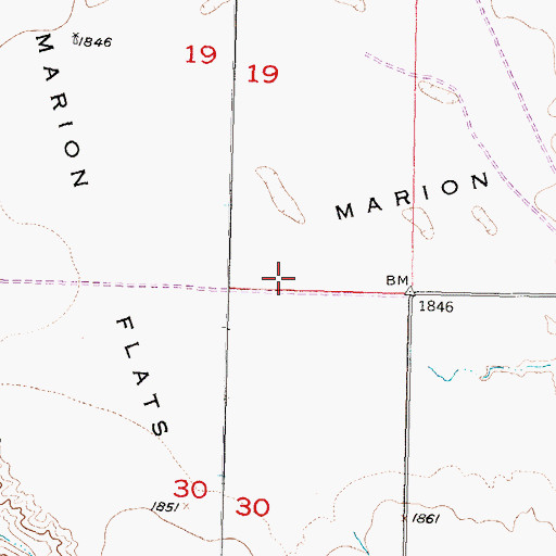 Topographic Map of Marion Flats, SD