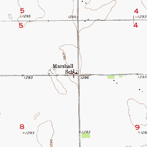 Topographic Map of Marshall School, SD