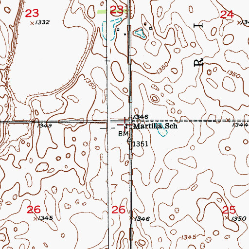 Topographic Map of Martilla School, SD