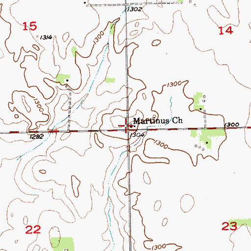 Topographic Map of Martinus Church, SD