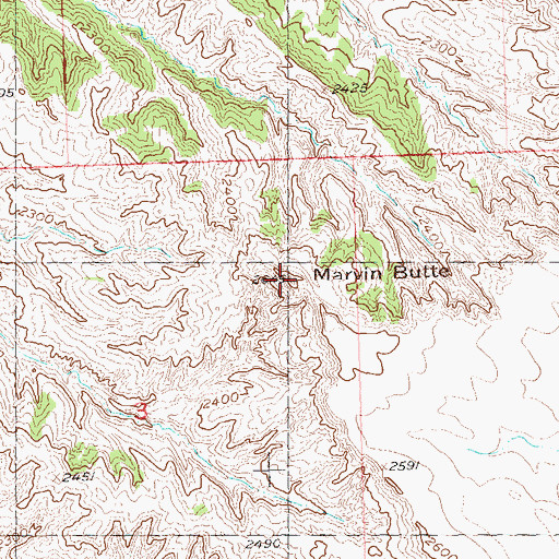 Topographic Map of Marvin Butte, SD