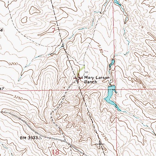 Topographic Map of Mary Larson Ranch, SD