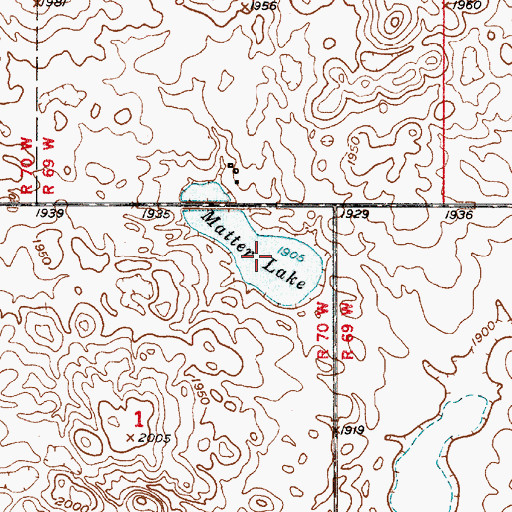Topographic Map of Matter Lake, SD
