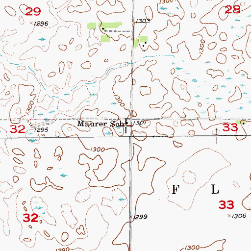 Topographic Map of Maurer School, SD