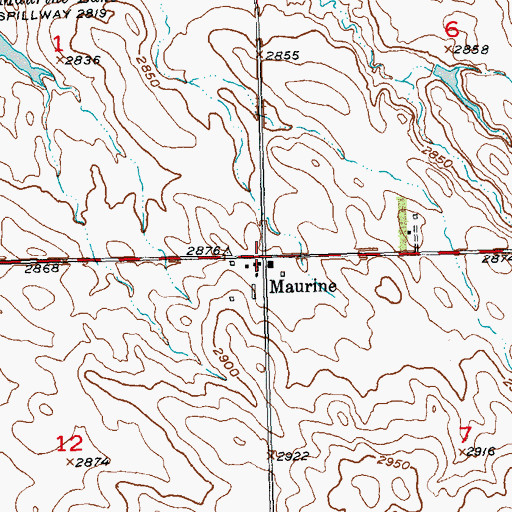 Topographic Map of Maurine, SD