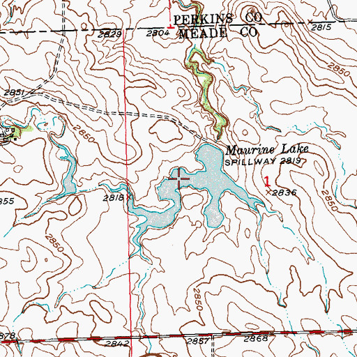Topographic Map of Maurine Lake, SD