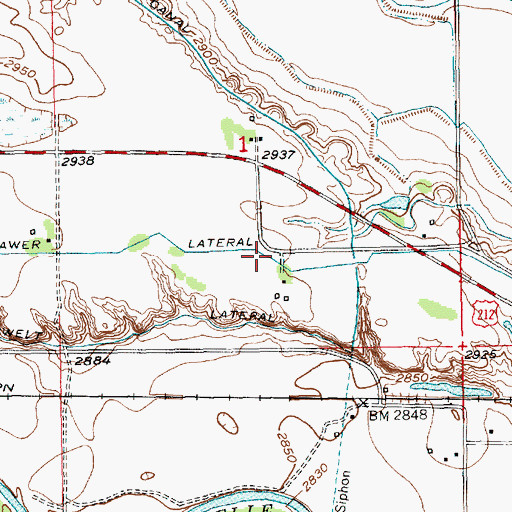 Topographic Map of Mawer Lateral, SD
