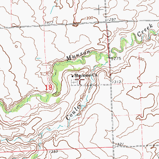 Topographic Map of Mayason Church, SD