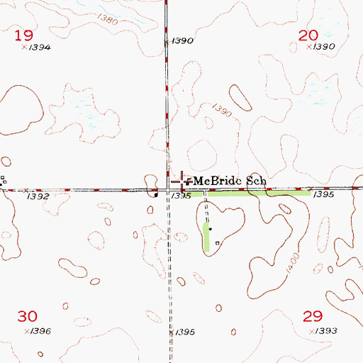 Topographic Map of McBride School, SD