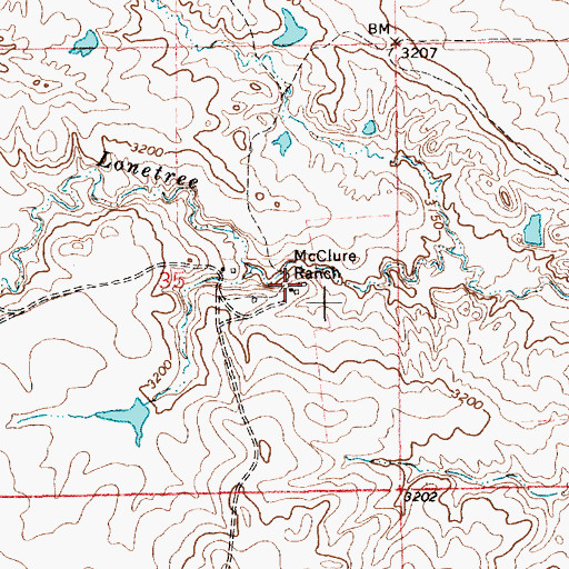 Topographic Map of McClure Ranch, SD